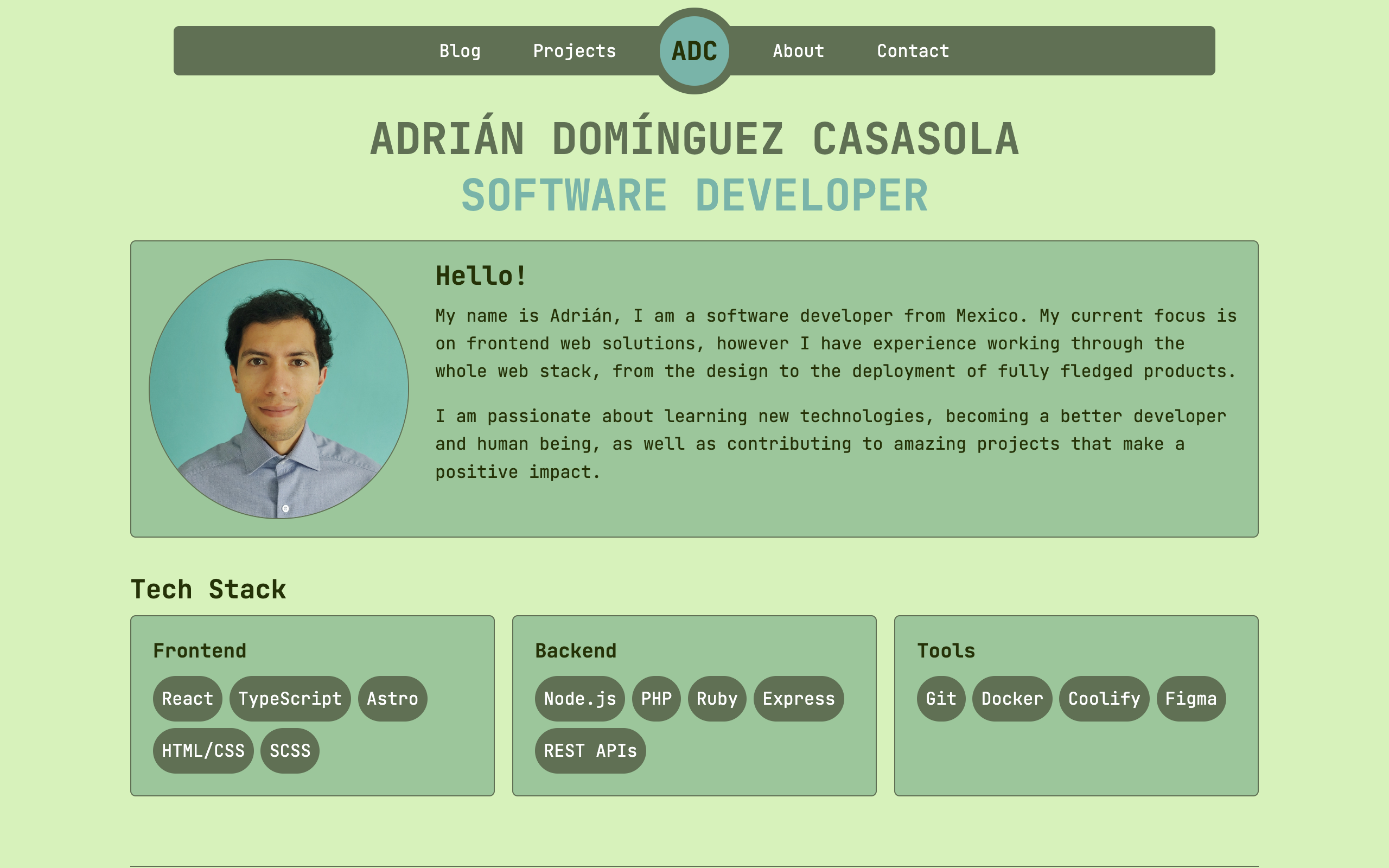 Portfolio homepage