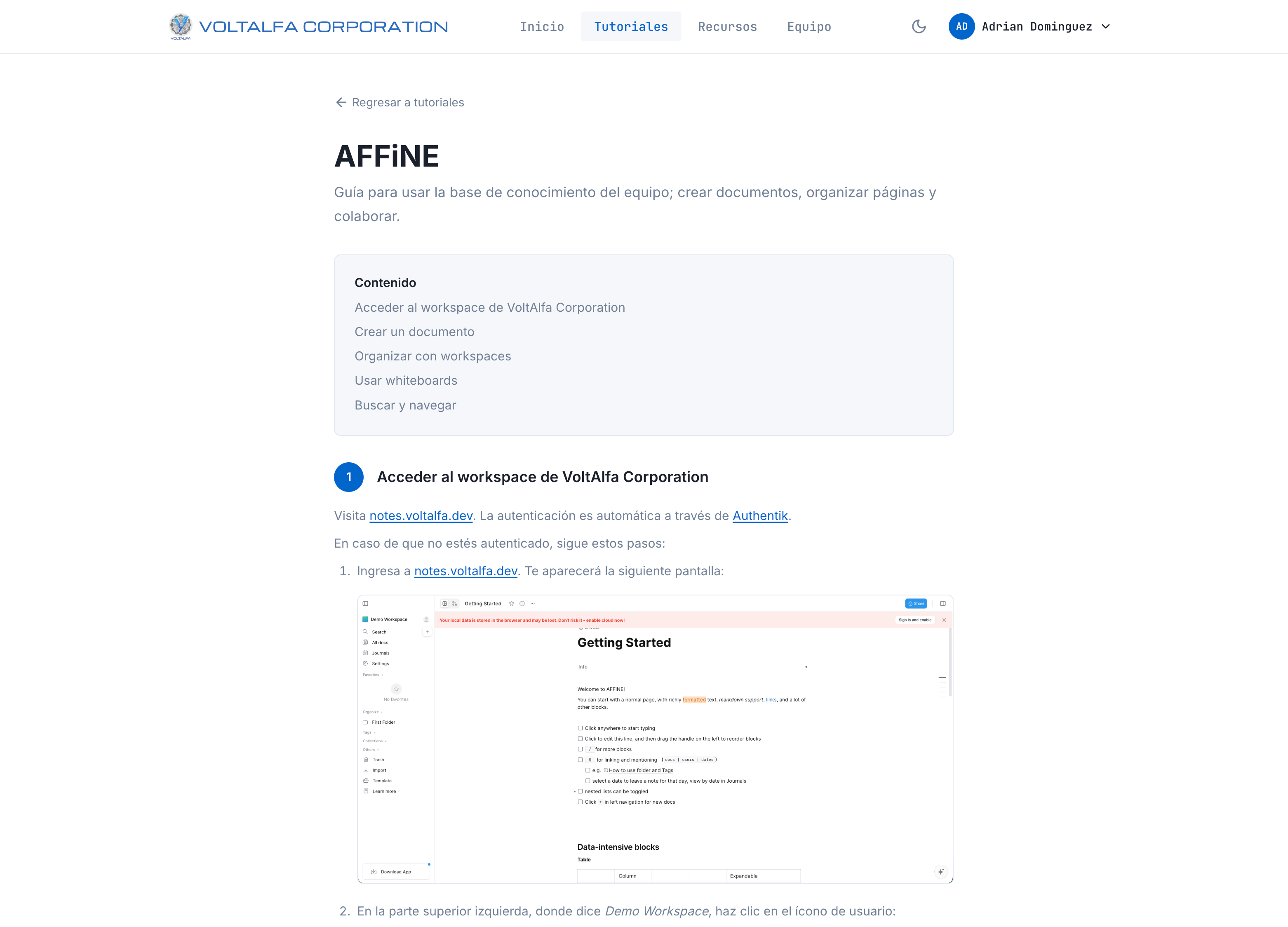 Tutorials for the dev team, to facilitate their access to our tools