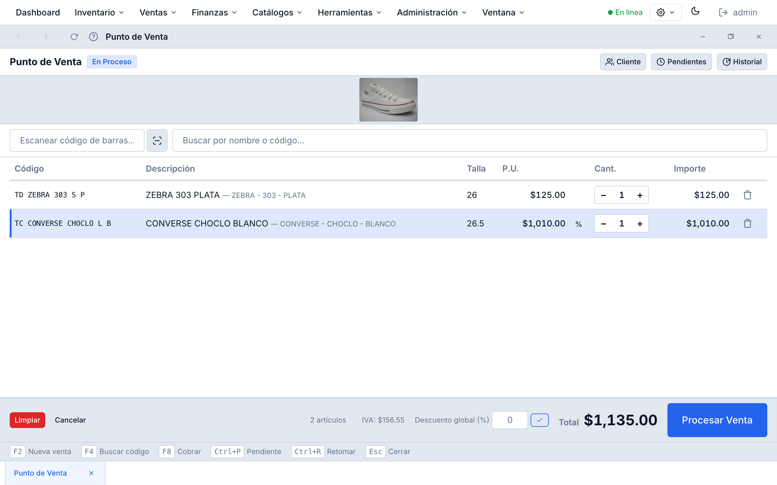 POS system to process sales orders and print tickets