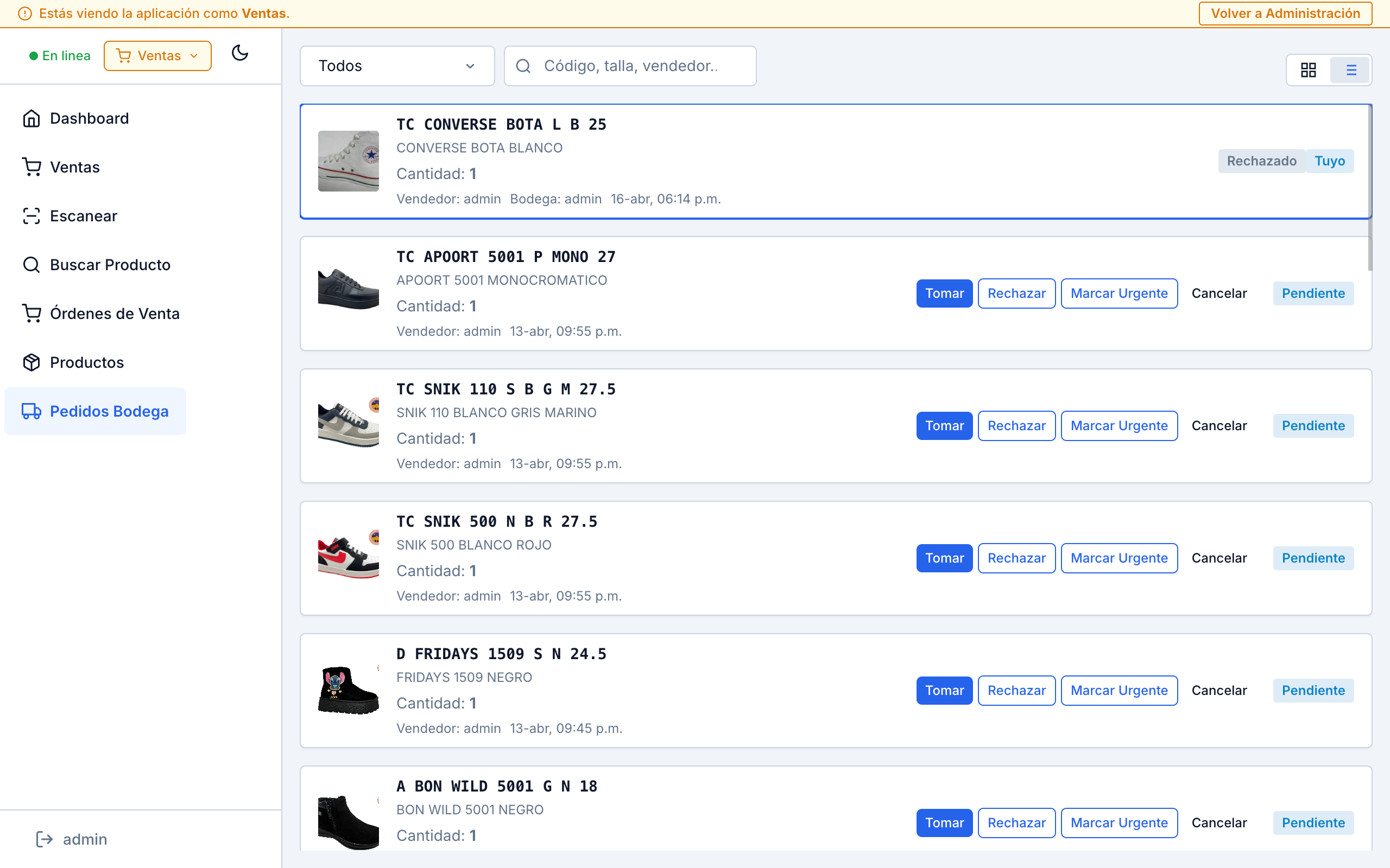 Warehouse orders to directly send products to be retrieved by warehouse users